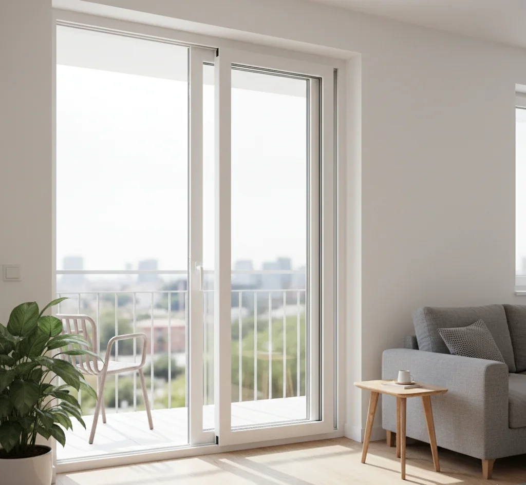 أبواب أبواب UPVC للبلكونات مصممة وعازلة للحرارة