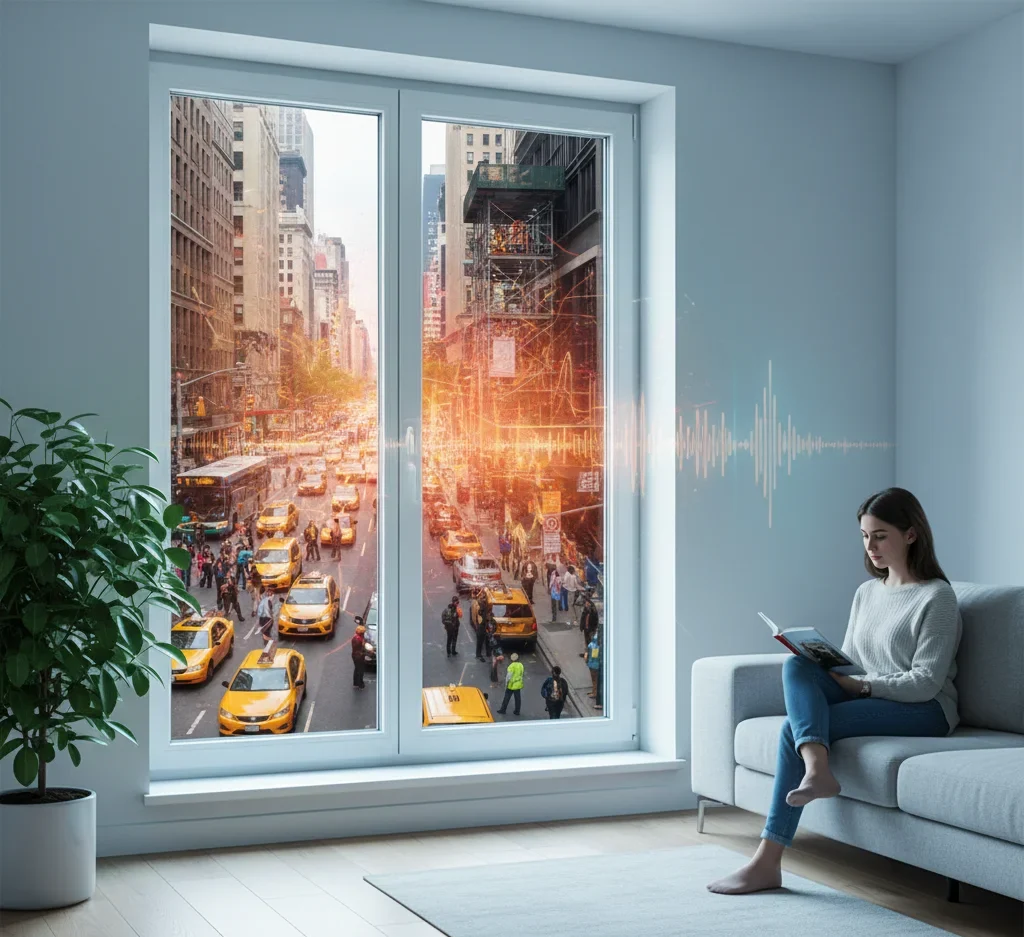 عزل الصوت داخل نافذة UPVC يمنع الضوضاء ويسبب هدوءًا في المنزل