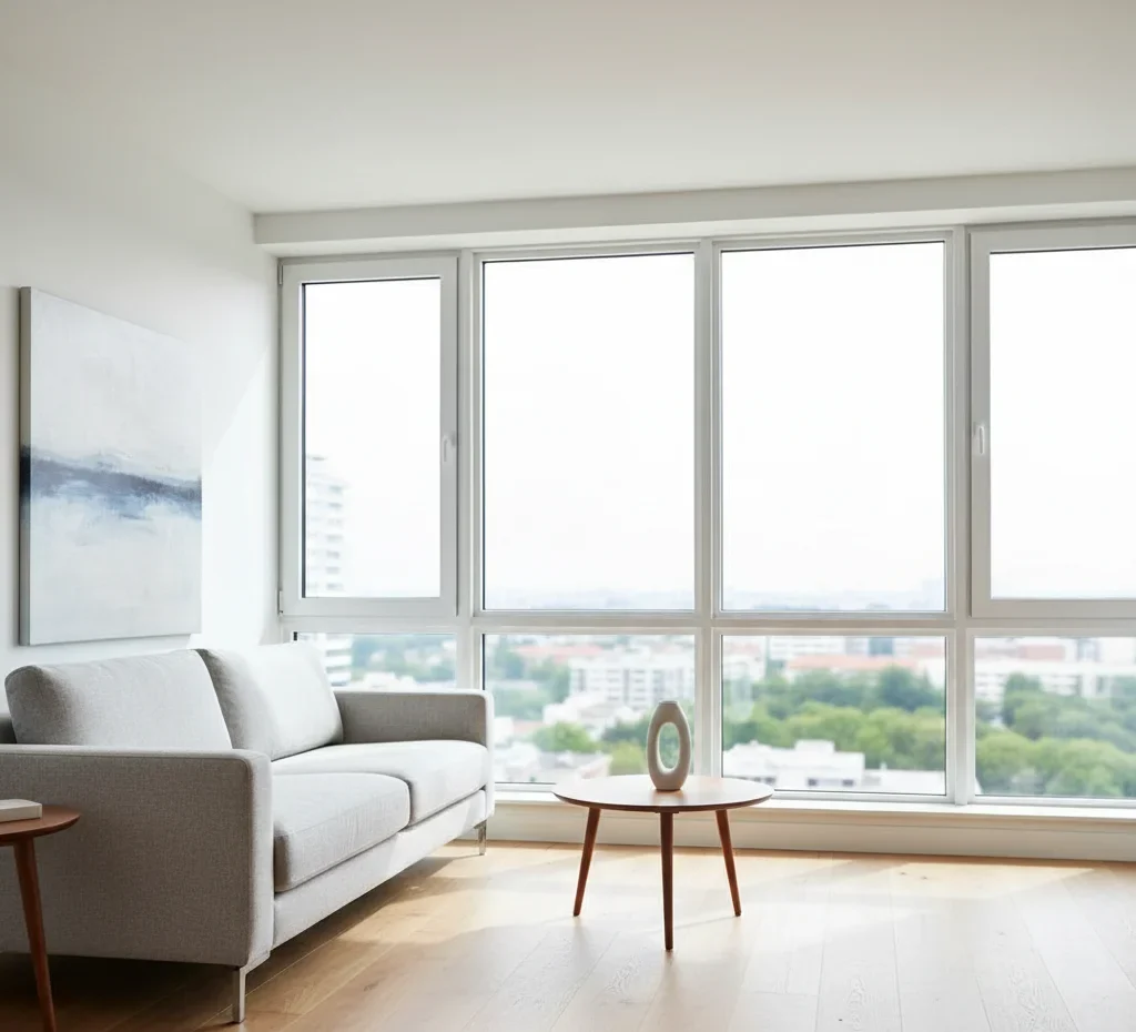 نوافذ UPVC للشقق السكنية تصميم وعزل حراري وسعر عالي الجودة
